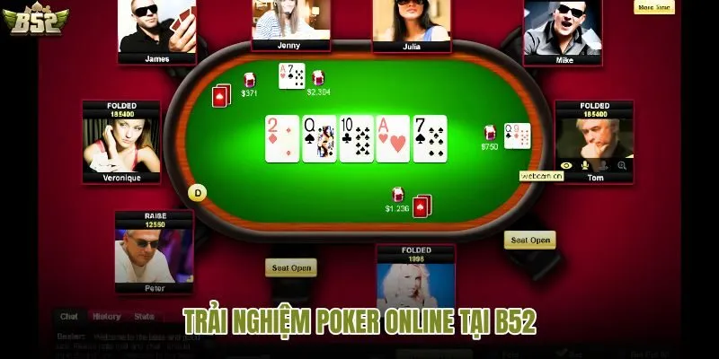 Giao diện poker online tại B52 trực quan và cuốn hút